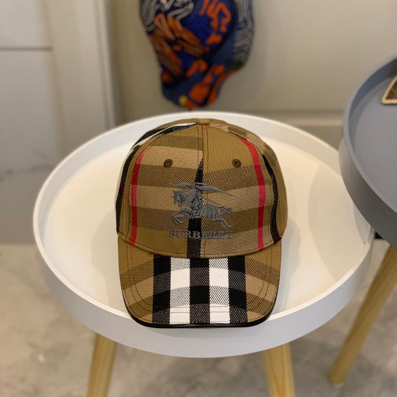Close-up detail view of Burberry unisex cap