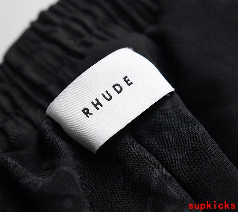 Side profile of Rhude luxury clothing with everyday silhouette