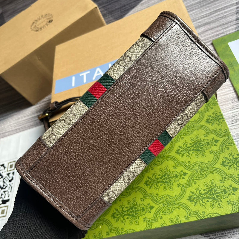 Side profile of structured statement women's handbag – women's luxury handbag
