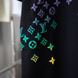 Flat lay presentation of Louis Vuitton cotton t-shirt with signature branding