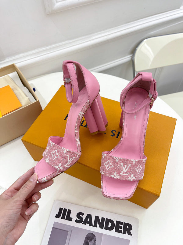 Louis Vuitton Tan High-Top Sneakers - Full Silhouette View