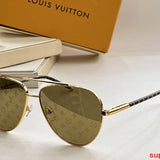 Close-up detail view of Louis Vuitton unisex sunglasses