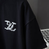Full styled look of Louis Vuitton cotton t-shirt with monogram-inspired silhouette