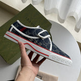 Gucci soft grey luxury sneakers view 4 classic court silhouette