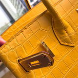 Close-up detail of poised bag design