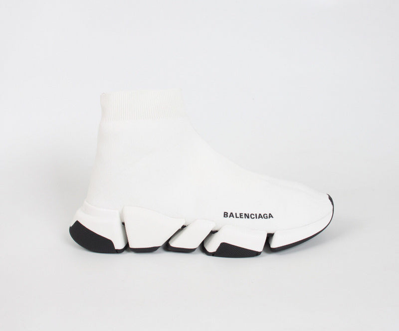 Balenciaga White Chunky Platform Sneakers - Detail Shot of Craftsmanship