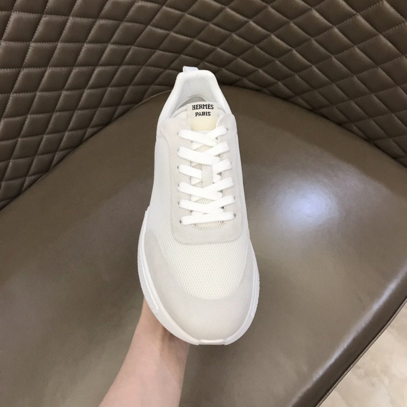 Hermès Camel High-Top Sneakers - Close-Up Texture View
