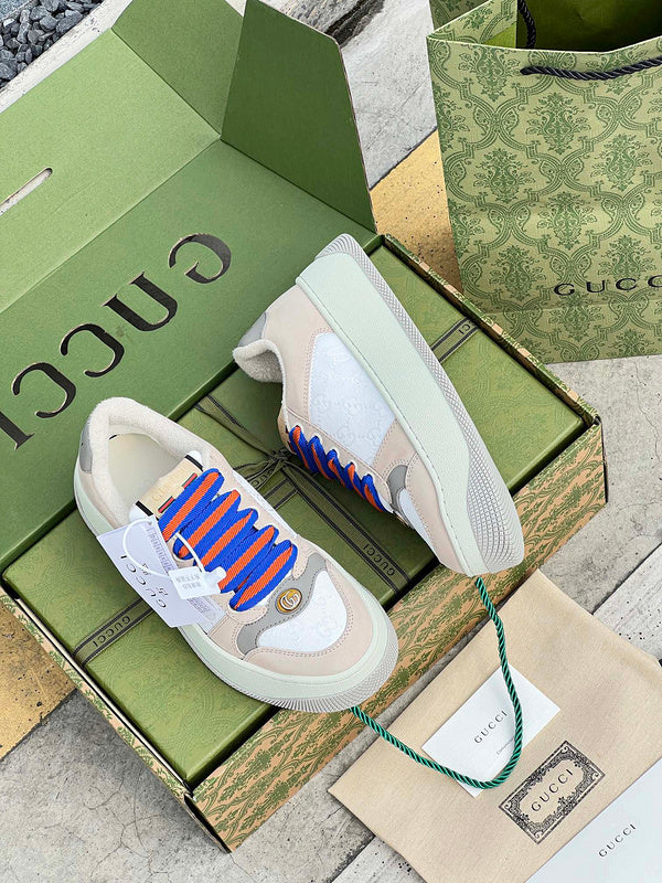 Gucci bold contrast luxury sneakers view 4 breathable knit upper