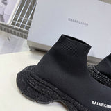 Balenciaga Burgundy Combat Boots - Back View