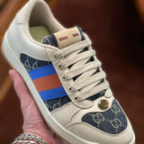 Gucci Fashion sneakers in soft grey classic court silhouette front view
