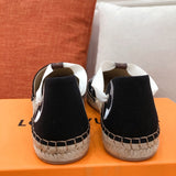 Louis Vuitton Beige Pointed-Toe Flats - Close-Up Texture View