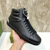 Gucci tonal black luxury sneakers view 4 bold athletic profile