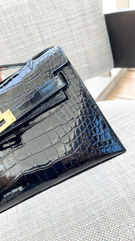 Close-up detail of polished bag design
