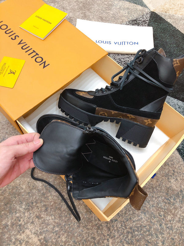Close-up of Louis Vuitton shoes craftsmanship