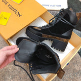 Close-up of Louis Vuitton shoes craftsmanship