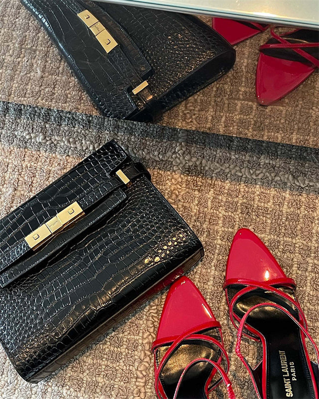 Close-up detail view of Saint Laurent luxury piece style No.080