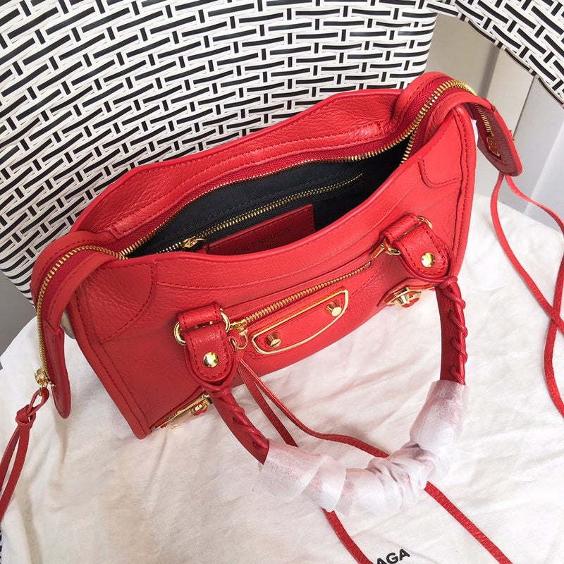 Interior view of classic structured women's handbag – women's statement bag