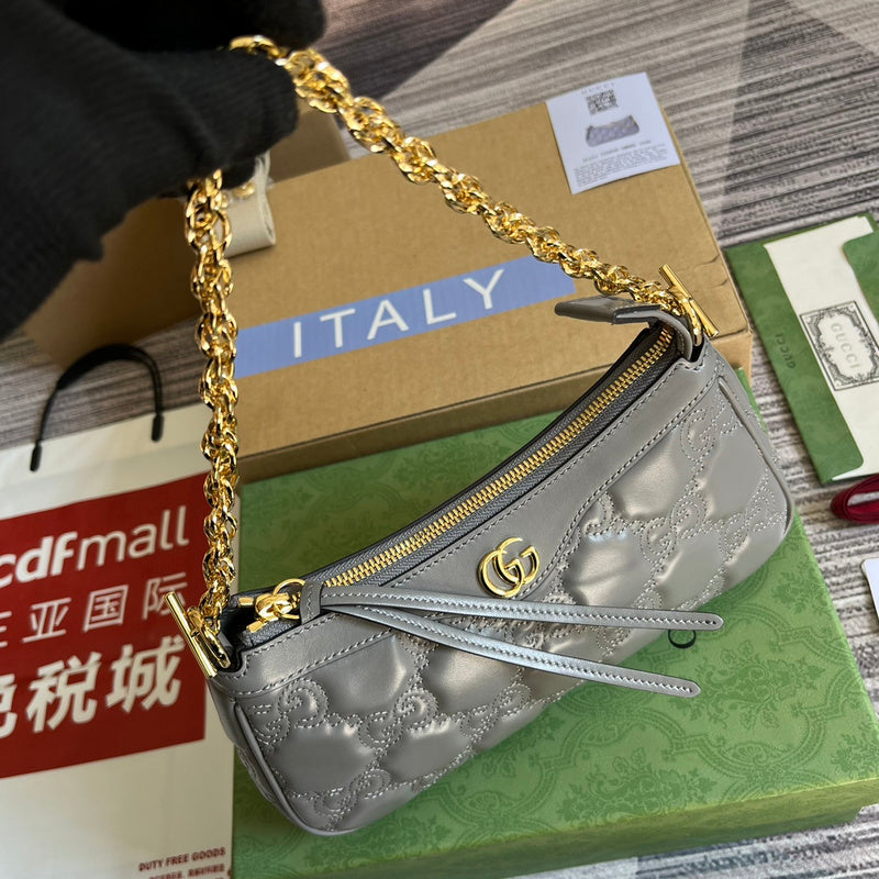 Side view of timeless structured handbag