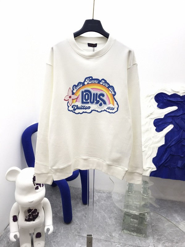 Side profile of Louis Vuitton luxury clothing with label-forward styling