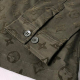 Full styled look of Louis Vuitton luxury clothing with signature branding