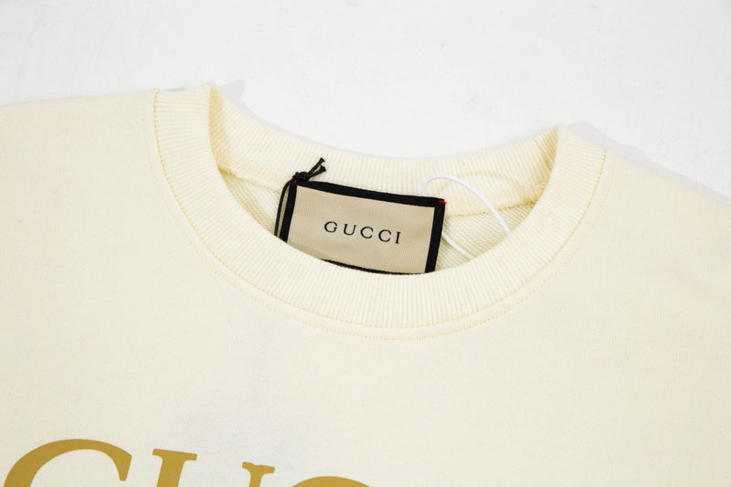 Close-up detail shot of Gucci luxury clothing with relaxed-fit cut