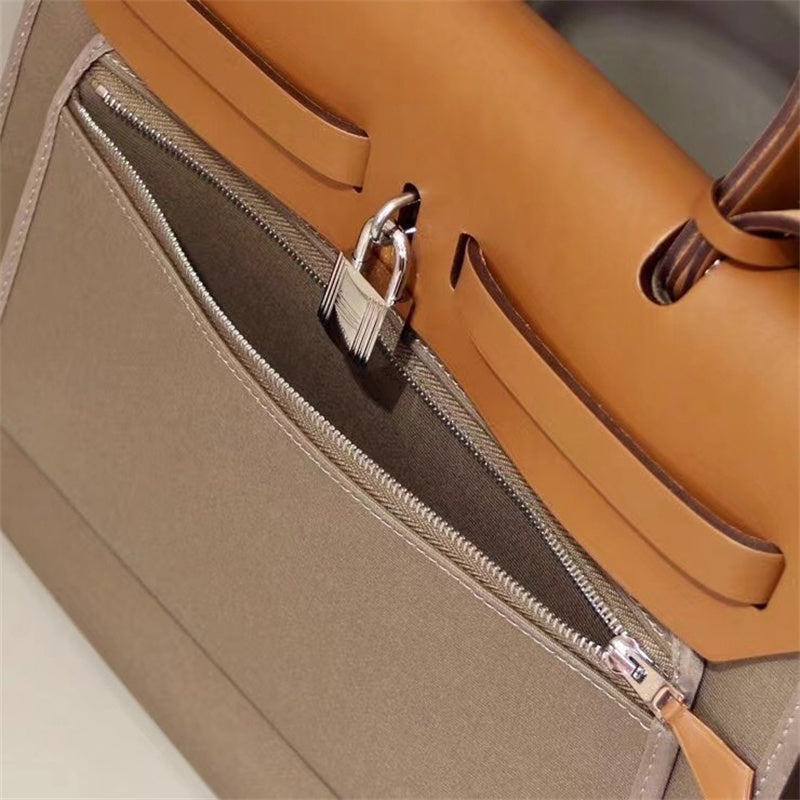 Side view of graceful structured handbag