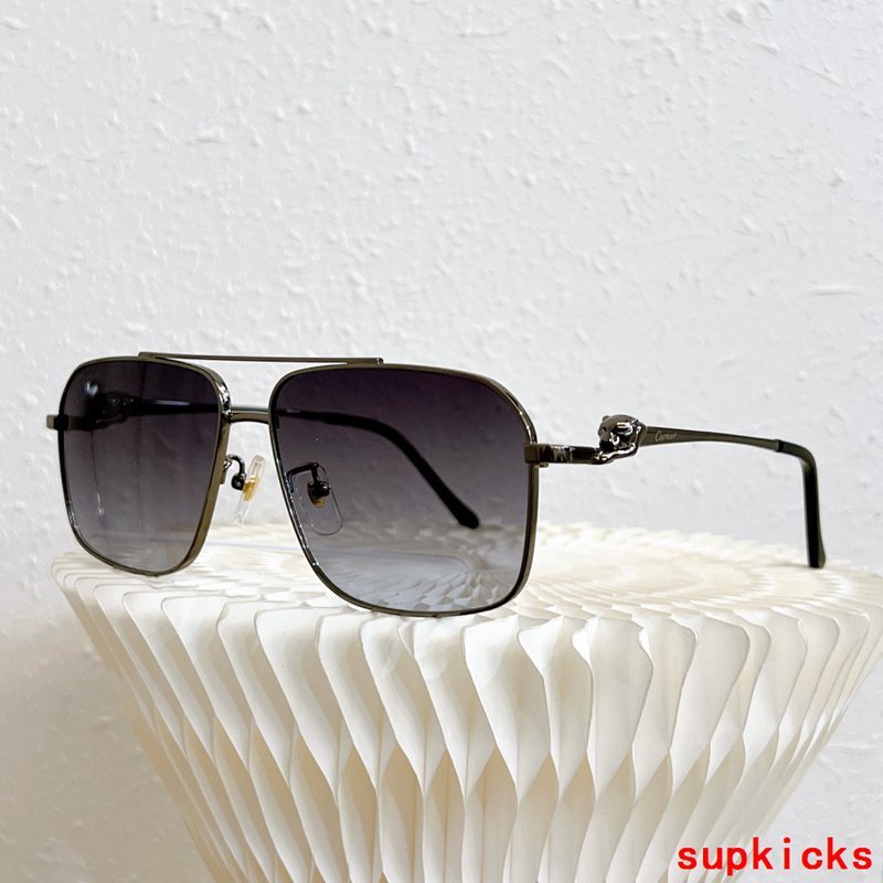 Close-up detail view of Cartier unisex sunglasses