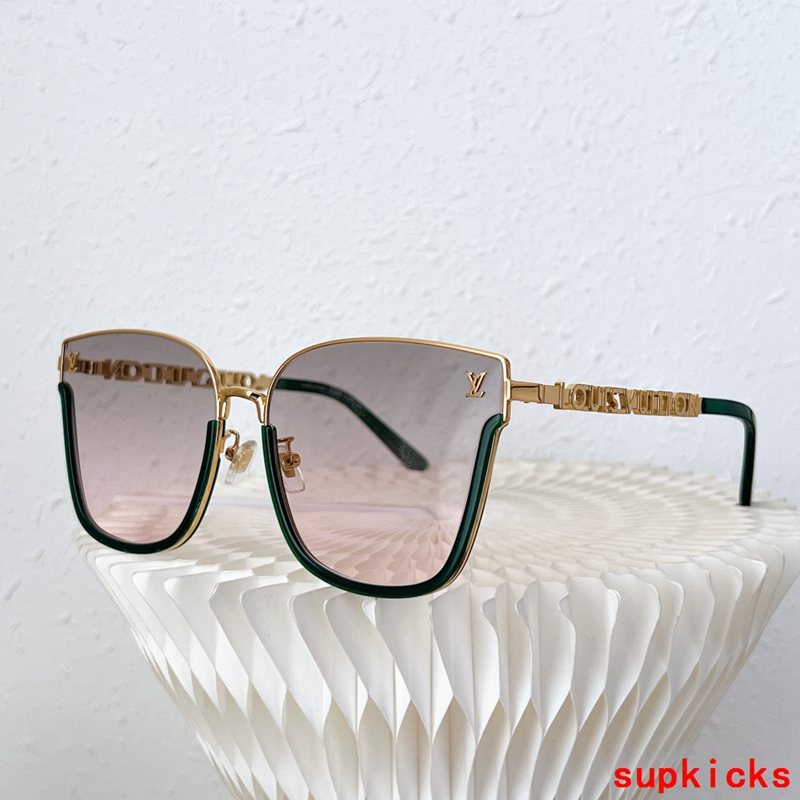 Close-up detail view of Louis Vuitton unisex sunglasses