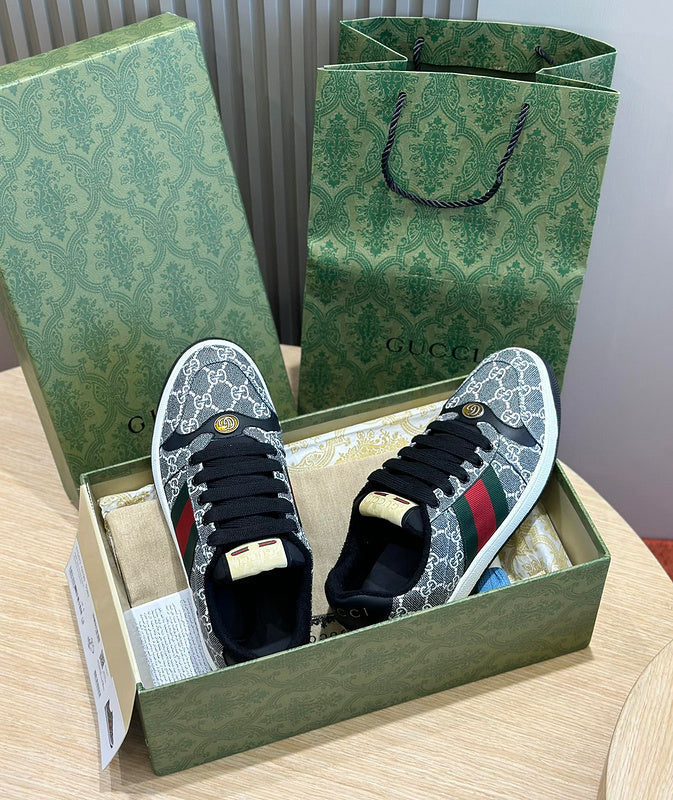 Gucci neutral cream luxury sneakers view 7 sleek tonal finish