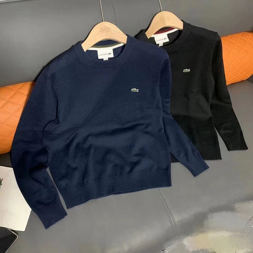 Full styled look of Lacoste luxury clothing with monogram-inspired silhouette