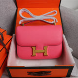 Side view of polished structured handbag
