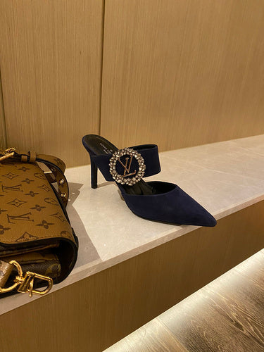 Louis Vuitton shoes Style 263 - close-up of iconic logo design (alternate angle)