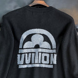 Front view of Louis Vuitton luxury clothing with monogram-inspired silhouette