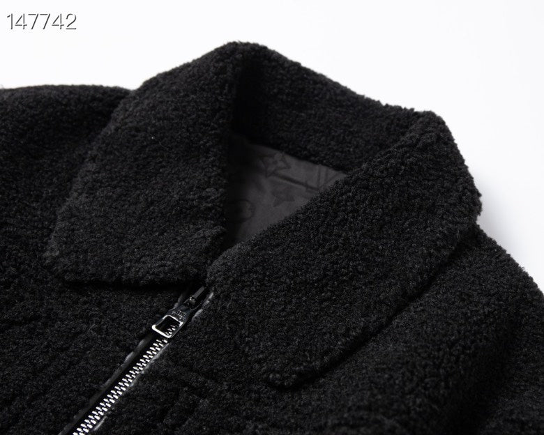 Back view of Louis Vuitton luxury clothing with signature branding