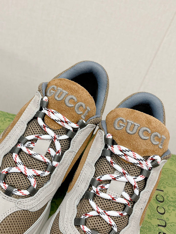 Gucci neutral cream luxury sneakers view 4 minimalist modern build