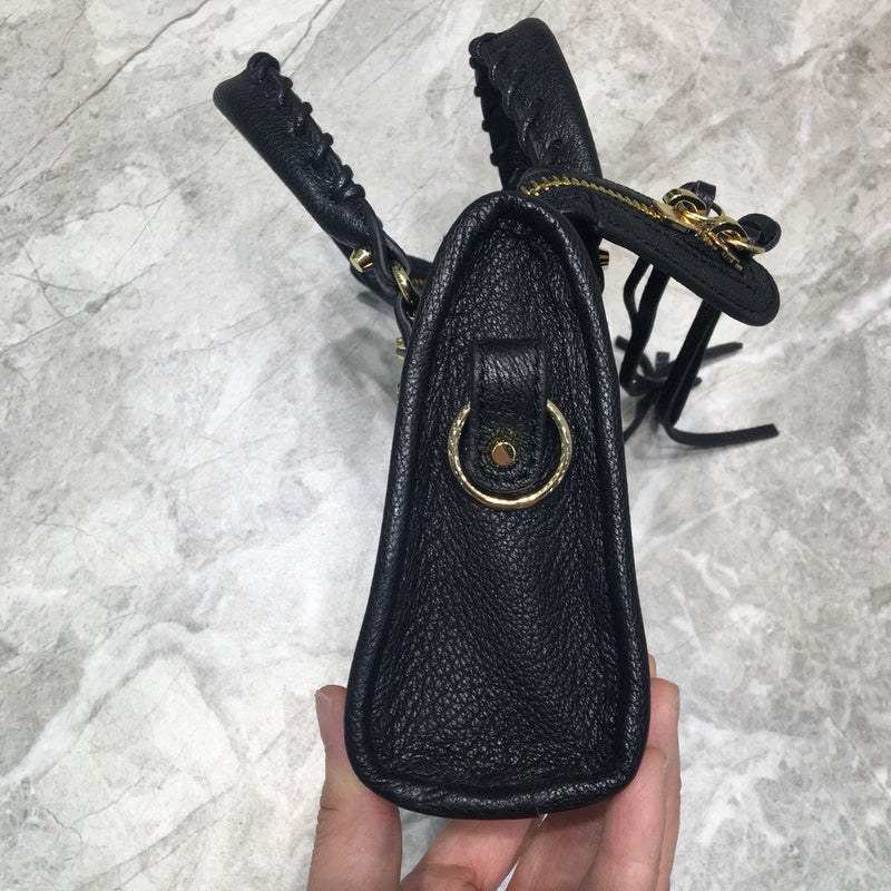 Bold Vegan Leather Handbag - Signature Hardware Accents | Women's Everyday Carry Handbag #690 - interior view (image 6) of designer-inspired handbag