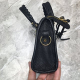 Bold Vegan Leather Handbag - Signature Hardware Accents | Women's Everyday Carry Handbag #690 - interior view (image 6) of designer-inspired handbag