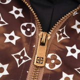 Front view of Louis Vuitton luxury clothing with logo-detail design