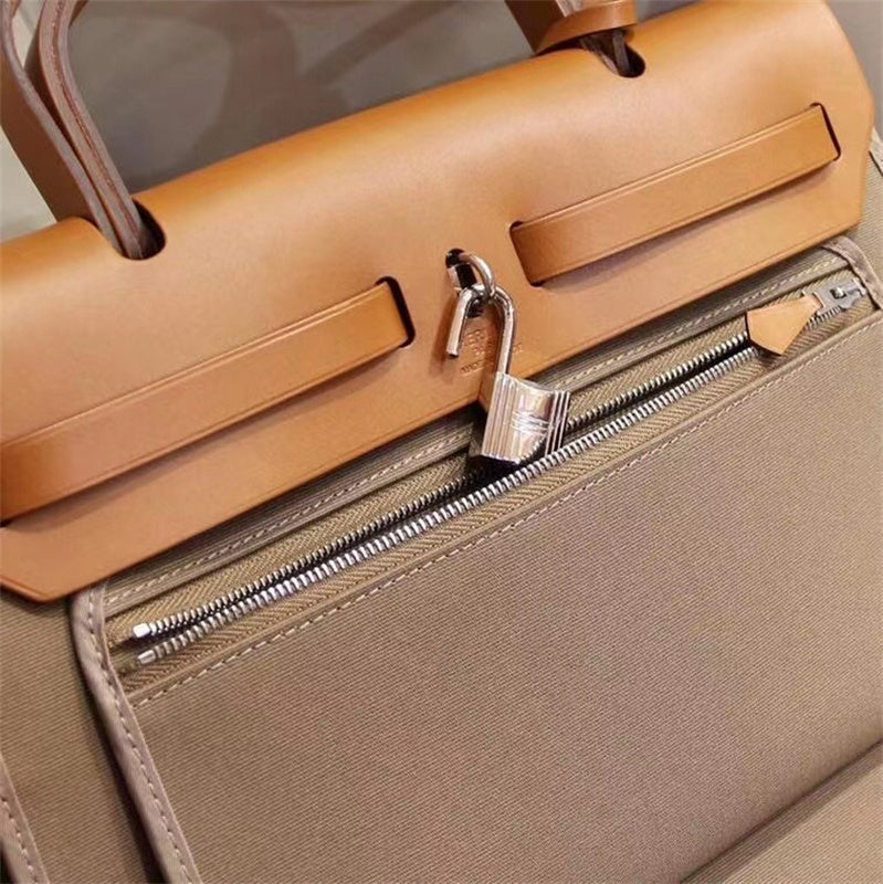 Side view of graceful structured handbag