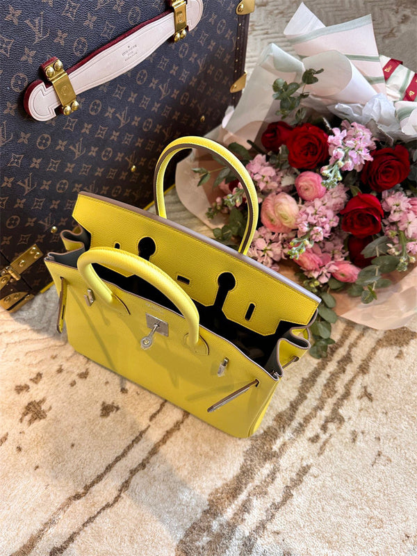 Side view of graceful structured handbag