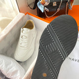 Hermès White Chunky Platform Sneakers - Back View
