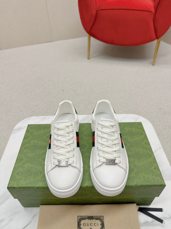 Gucci bold contrast luxury sneakers view 9 breathable knit upper