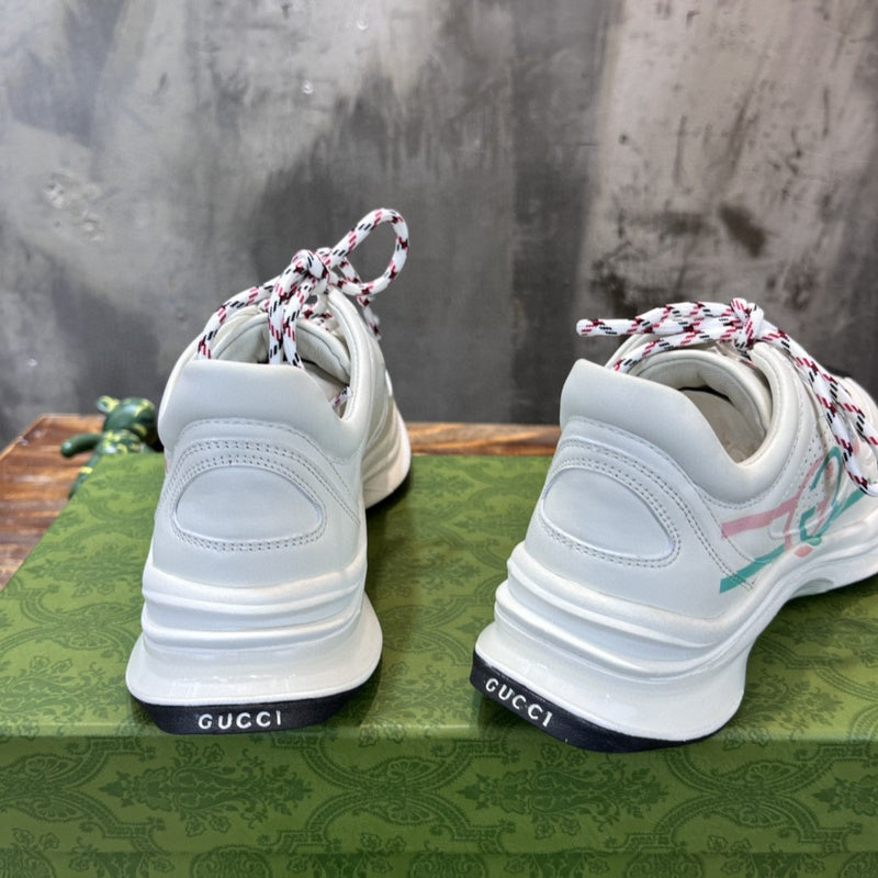 Gucci sneakers detailed view showing premium designer craftsmanship