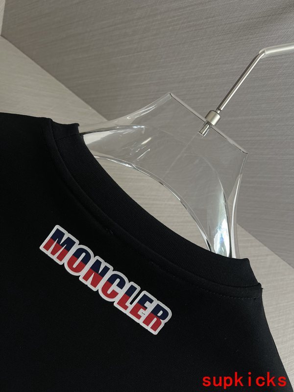 Side profile of Moncler luxury clothing with contemporary cut