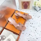 Hermès Tan Espadrille Wedge Sandals - Sole Detail View