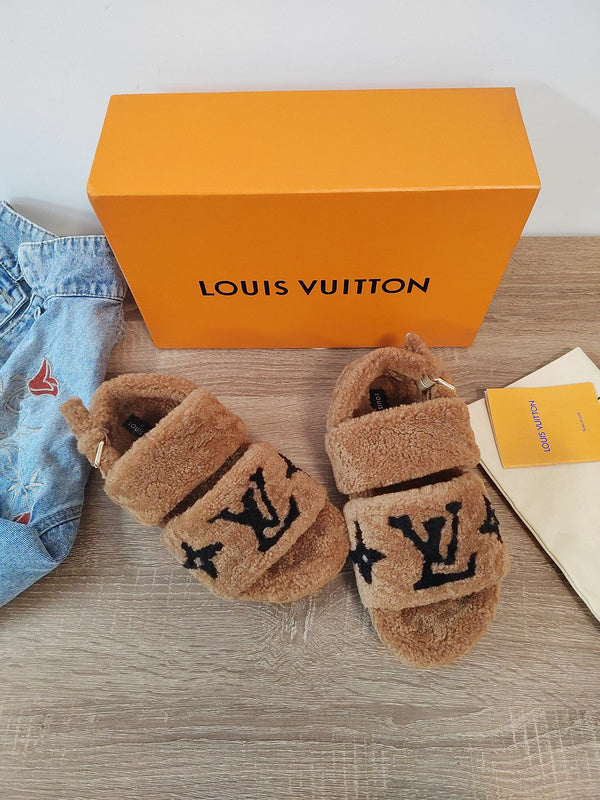 Louis Vuitton Nude Loafer Flats - Front View