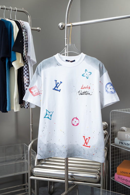 Back view of Louis Vuitton cotton t-shirt with monogram-inspired silhouette