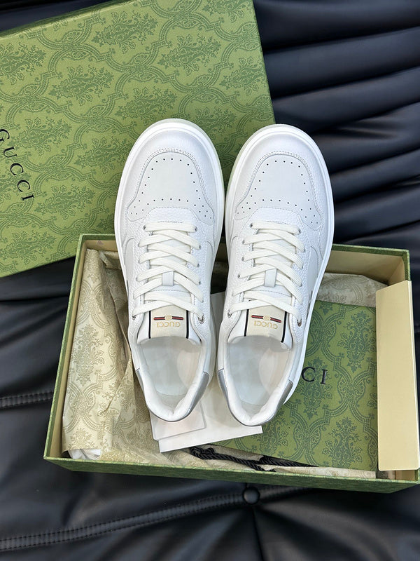 Gucci soft grey luxury sneakers view 8 chunky sole construction