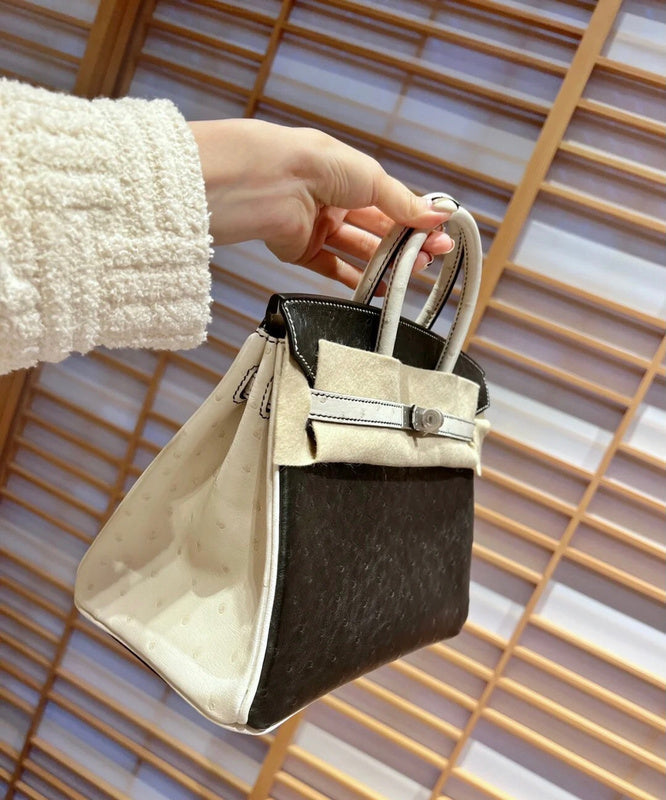 Side view of effortless structured handbag