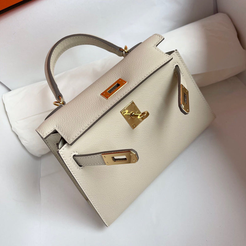 Side view of graceful structured handbag